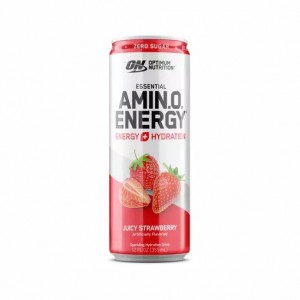 Optimum Nutrition ESSENTIAL AMIN.O. ENERGY+ Electrolytes Sparkling Juicy Strawberry 355ml * 12 Cans (12 Servings) Egypt | 7102635-ES