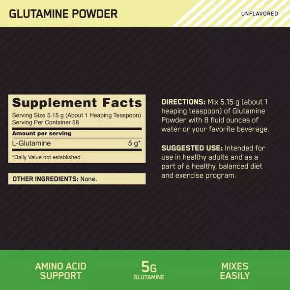 Optimum Nutrition Glutamine Powder 0.66 lb (58 Servings) Egypt | 7064915-NK