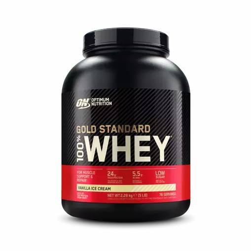 Optimum Nutrition Gold Standard 100% Whey Protein Powder Vanilla Ice Cream 2.28 kg (76 Servings) Egypt | 7496320-LT