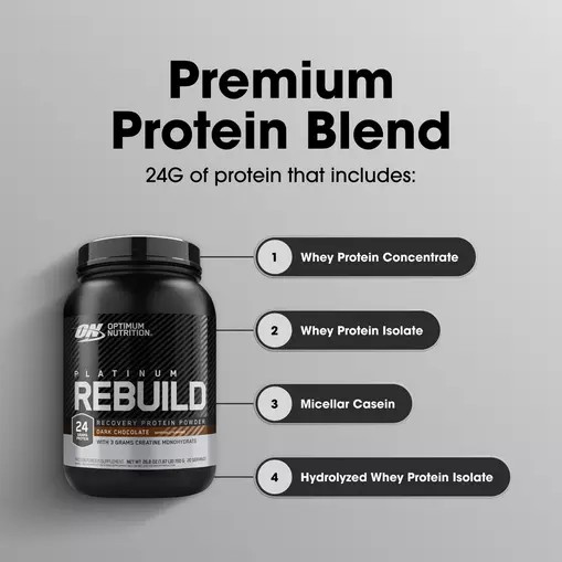 Optimum Nutrition Platinum Rebuild Dark Chocolate 1.67 lb (20 Servings) Egypt | 5718239-VB